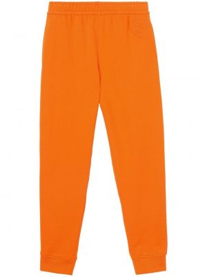 Spodnie sportowe bawełniane Burberry pomarańczowe