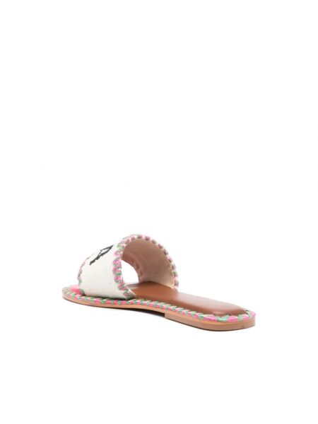 Sandalias con perlas de cuero De Siena rosa