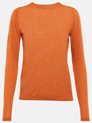 Vilnonis megztinis Max Mara oranžinė