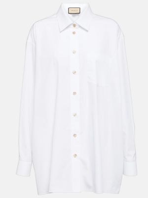Biały top bawełniany oversize Gucci