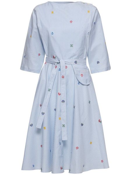 Sukienka midi bawełniana Kenzo Paris niebieska