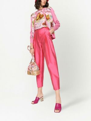 Zīda topi ar apdruku Dolce & Gabbana rozā