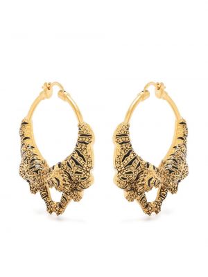 Σκουλαρίκια με ρίγες τίγρη Roberto Cavalli χρυσό