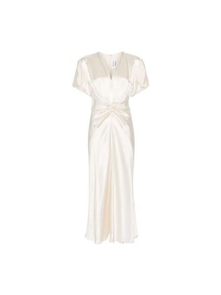 Sukienka midi Victoria Beckham biała
