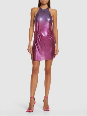 Asimetrična mini obleka z mrežo Fannie Schiavoni