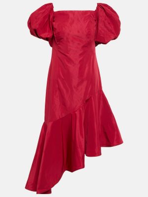 Midi haljina s volanima Polo Ralph Lauren crvena