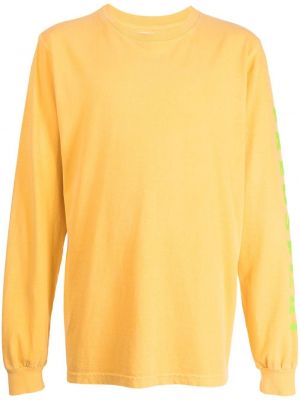 Памучна тениска с принт с абстрактен десен Fred Segal жълто