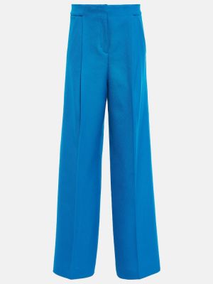 Spodnie bawełniane relaxed fit Dorothee Schumacher niebieskie