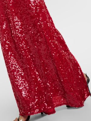 Dlouhé šaty s mašľou Erdem červená