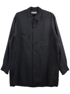 Satenska srajca Yohji Yamamoto črna