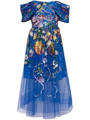 Midi haljina od tila Marchesa Notte plava