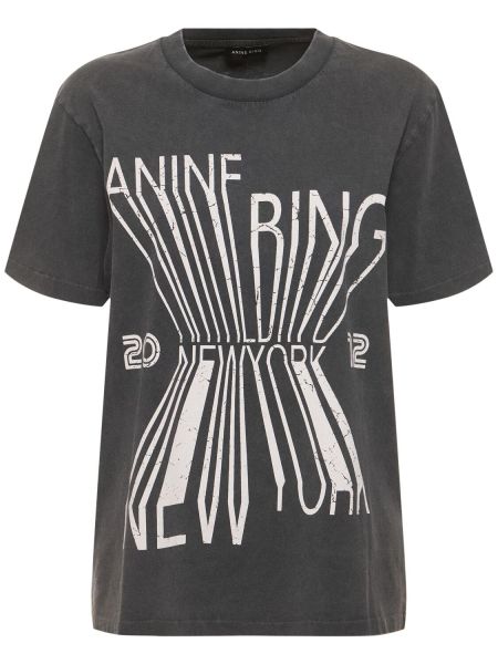 Памучна тениска Anine Bing черно