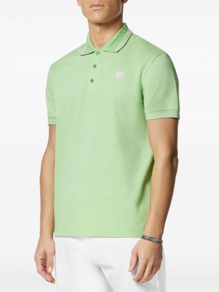 Kokvilnas polo krekls Versace zaļš
