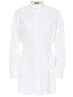 Volnena srajca z vezenjem Alaia bela