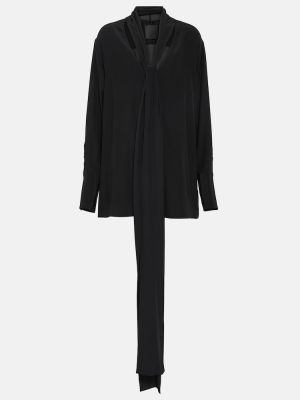Μεταξωτή μπλούζα Givenchy μαύρο