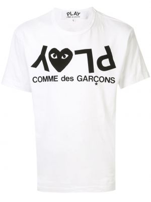 Тениска с принт Comme Des Garçons Play бяло