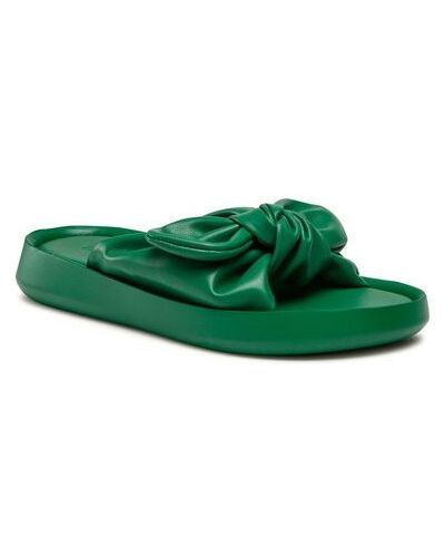 Papuci din piele din piele ecologică Jenny Fairy verde