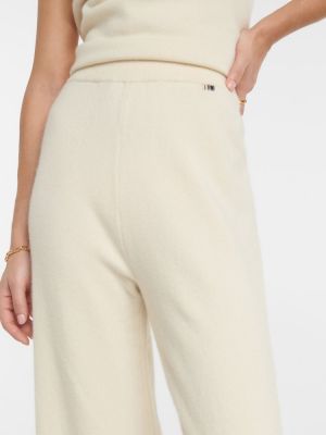 Proste spodnie z kaszmiru relaxed fit Extreme Cashmere białe