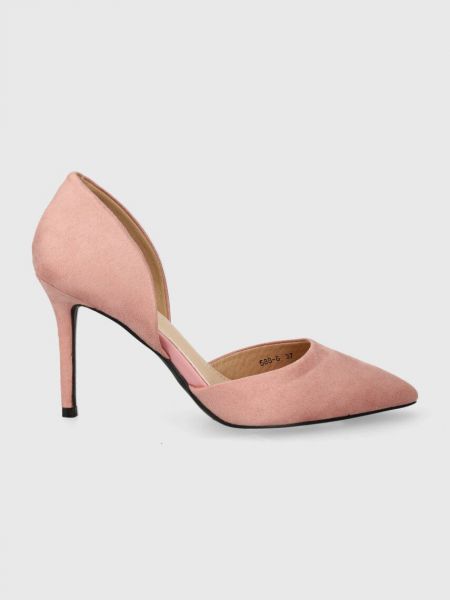 Ниски обувки с ток с тънък ток Answear Lab розово