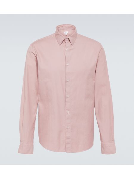 Хлопковая рубашка Sunspel розовая