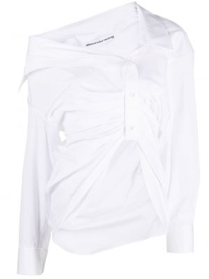 Długa koszula bawełniane z długim rękawem Alexander Wang - biały