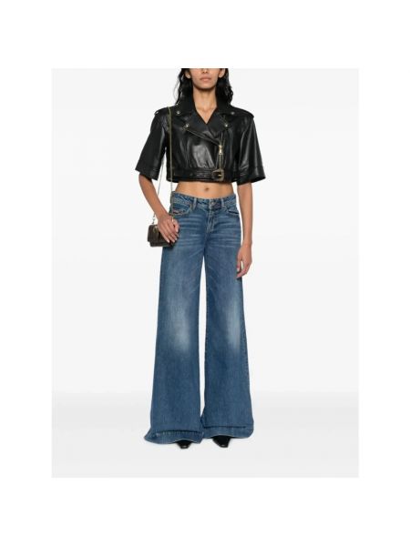 Kurtka jeansowa na sprzączkę Versace Jeans Couture czarna