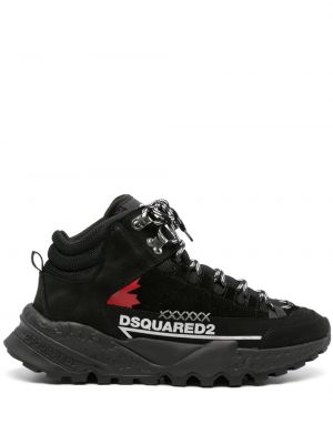 Turistické boty s potiskem Dsquared2 černé