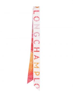 Sutien bandeau de mătase cu imagine Longchamp roz