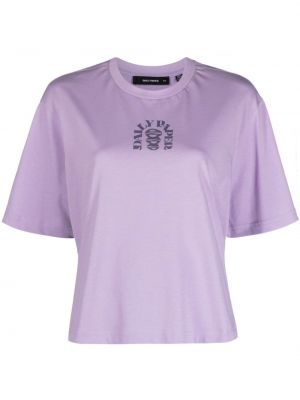 Bombažna majica s potiskom Daily Paper vijolična