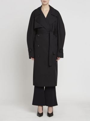 Oversized bavlnený trenčkot Stella Mccartney čierna