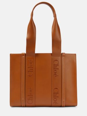 Kožená nákupná taška Chloã© hnedá