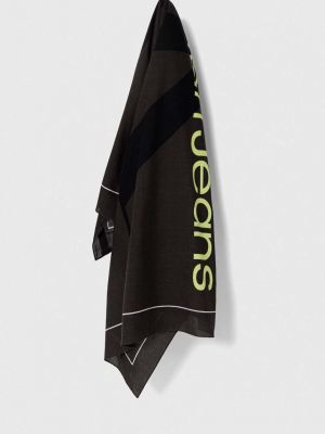 Bavlněný šátek s potiskem Calvin Klein Jeans černý