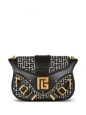 Borsa a spalla in tessuto jacquard Balmain