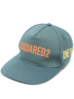 Siuvinėtas kepurė su snapeliu Dsquared2 žalia
