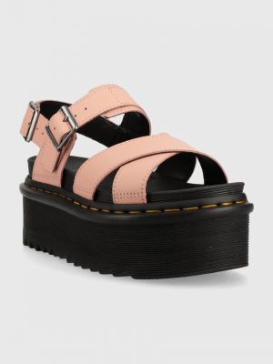 Kožne sandale s platformom Dr. Martens ružičasta