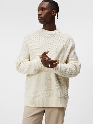 Памучен пуловер J.lindeberg бяло