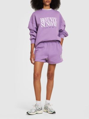 Shorts en coton Rotate violet