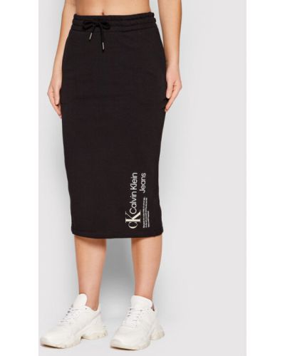 Fusta midi Calvin Klein negru