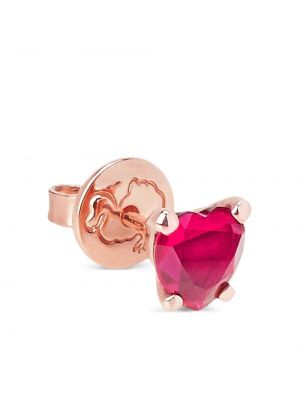 Rožinio aukso auskarai su širdelėmis Dodo