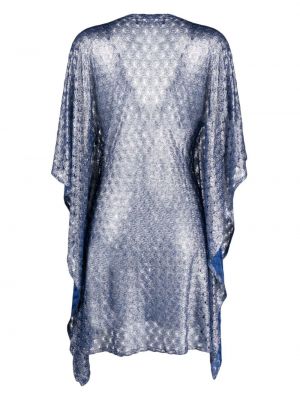 Sukienka koszulowa drapowana Missoni niebieska