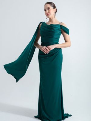 Satenska večernja haljina Lafaba zelena