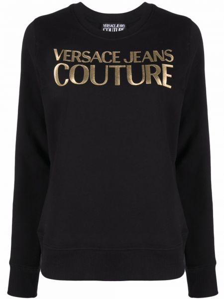 Melegítő felső nyomtatás Versace Jeans Couture fekete