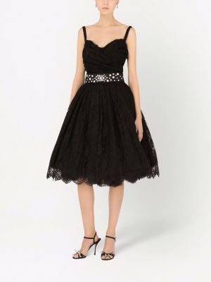 Krajkové šaty Dolce & Gabbana černé