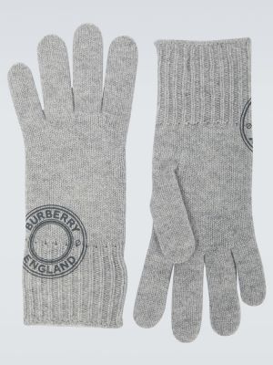 Kašmírové rukavice Burberry sivá