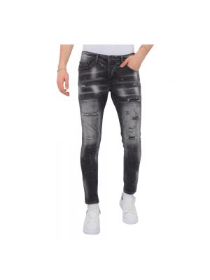 Slim fit distressed skinny jeans Local Fanatic schwarz