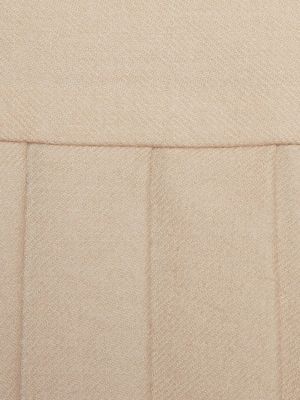 Jupe longue en laine plissé Gucci beige