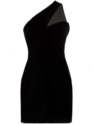 Zamatové mini šaty Saint Laurent čierna