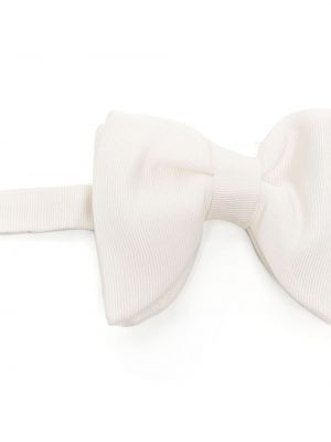Jedwabny krawat z kokardką Tom Ford biały