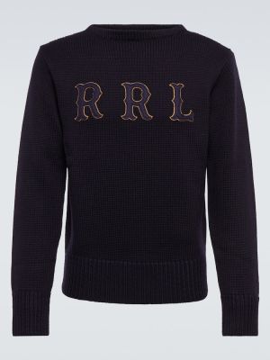 Sweter wełniany Rrl niebieski