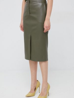 Kožená sukně z polyesteru Sisley - zelená
